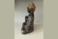 Mobile Preview: Buddha Figur sitzend groß goldenes Haar Thai 40cm