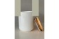 Mobile Preview: Dose Keramik weiß mit Bambusdeckel Aufbewahrung 12x10 cm