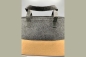 Mobile Preview: Tasche Shopper Filz Kork dunkelgrau beige Reißverschluss 46x31x16 cm