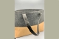 Mobile Preview: Tasche Shopper Filz Kork dunkelgrau beige Reißverschluss 46x31x16 cm