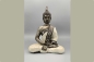 Preview: Buddha sitzend perlmutt weiß silber 27 cm