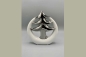Preview: Figur Baum weiss silber Keramik Weihnachten Advent 20,5 cm