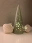 Mobile Preview: Baum beleuchtet Kegel grau 22 cm Keramik inkl. Batterien