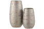 Preview: Vase J-Line unregelmäßig rau Keramik silber meliert 31 cm