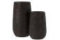 Preview: Vase J-Line unregelmäßig rau Keramik schwarz meliert 42 cm