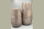 Preview: Vase J-Line unregelmäßig rau Keramik silber meliert groß 41 cm