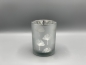 Preview: Windlicht Gingko Dekor Glas weiß 10 x 12 cm