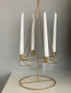 Preview: Adventsgesteck Kerzenhalter aus Metall Gold 24 x 49 cm