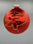 Mobile Preview: Weihnachtskugel Glas rot gold Glitter Tannenbaum 10 cm