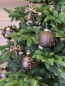 Preview: Weihnachtskugel Glas schwarz gold Glitter Tannenbaum 10 cm