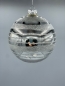 Mobile Preview: Weihnachtskugel Glas silber glänzend gestreift Glitter 10 cm