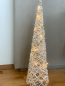Mobile Preview: Christbaum Baum Rattan mit Beleuchtung weiß natur Dekoaufsteller 60 cm