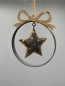 Preview: Weihnachtshänger Ring Metall schwarz gold Stern Schleife 8x10x1 cm