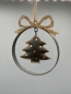 Mobile Preview: Weihnachtshänger Ring Metall schwarz gold Herz Tannenbaum 8x10x1 cm