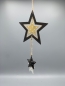 Preview: Weihnachtshänger Stern aus Metall schwarz gold weiß 14x35x1 cm