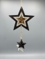 Preview: Weihnachtshänger Stern aus Metall schwarz gold weiß 14x35x1 cm