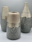 Preview: Vase bauchig Keramik 36 cm grau silber gesprengelt