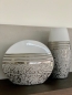 Preview: Vase Keramik rund "St. Louis" weiß silber