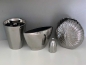 Preview: Vase Keramik silber glänzend rund