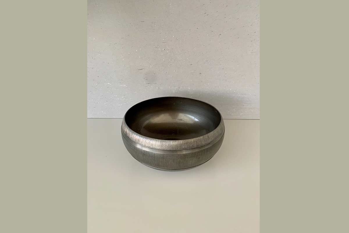 Schale Deko Schüssel Metall "Banda" grau gebürstet 19x10 cm