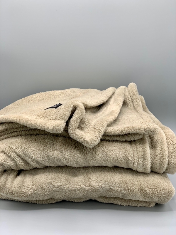 Decke Plaid Fleece taupe beige 130 x 180 cm