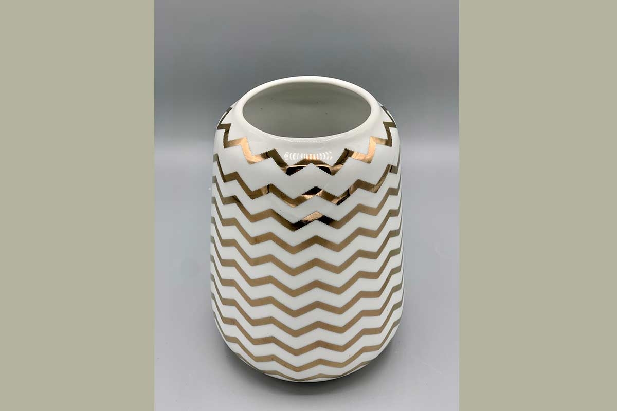 Vase weiß gold Lene Bjerre 18 cm Keramik Porzellan