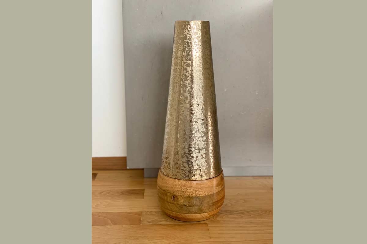 Vase Metall Deko champagner Galana 47 cm