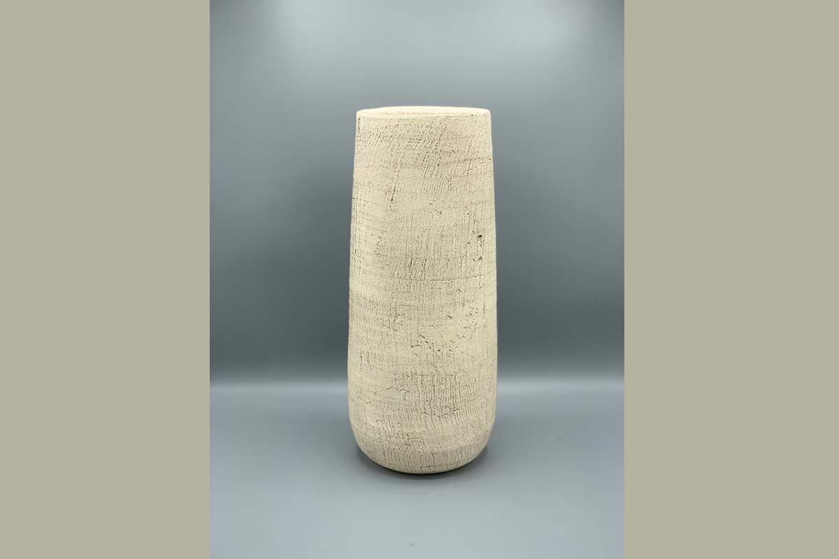 Vase J-Line unregelmäßig rau Terracotta grau beige 35 cm