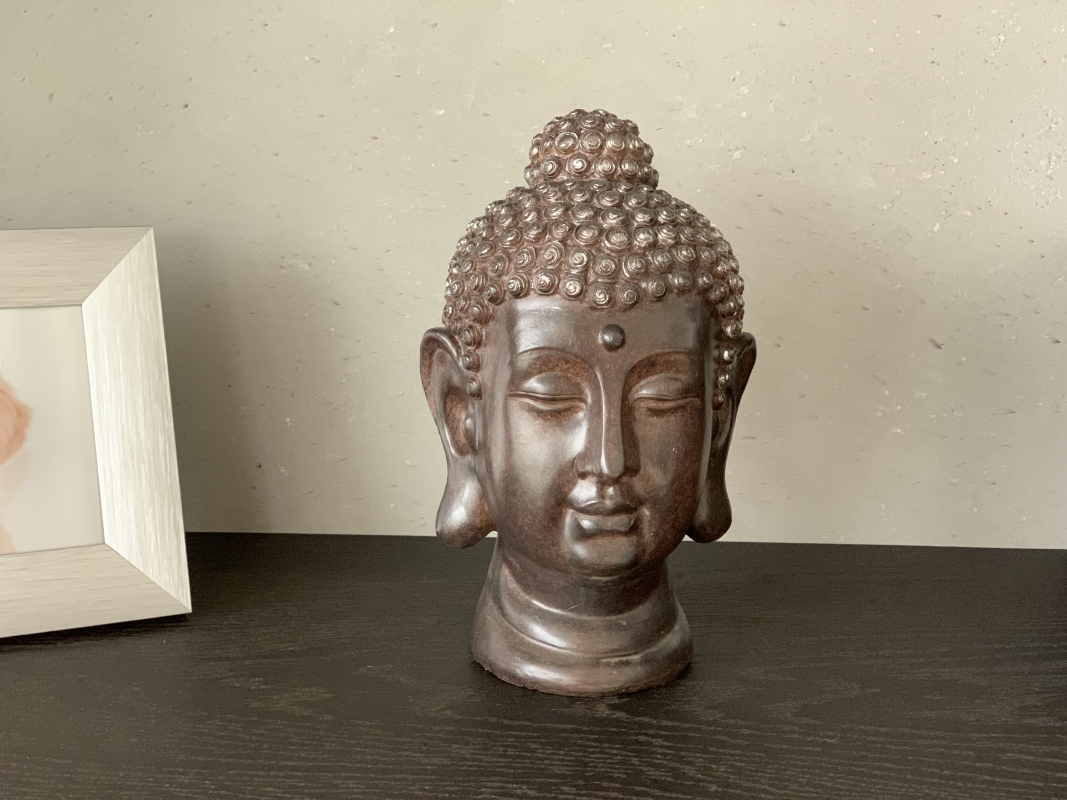 Buddhakopf braun 12 x 20 x 12 cm