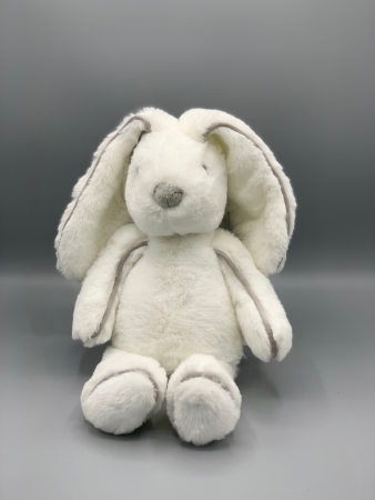 Hase Kaninchen Plüsch weiß grauer Rand 25 cm