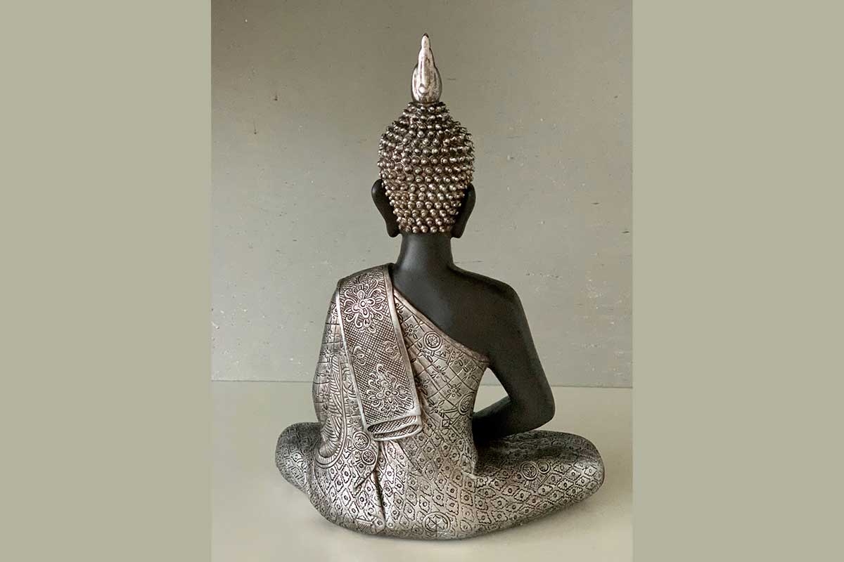 Buddha Figur sitzend silber