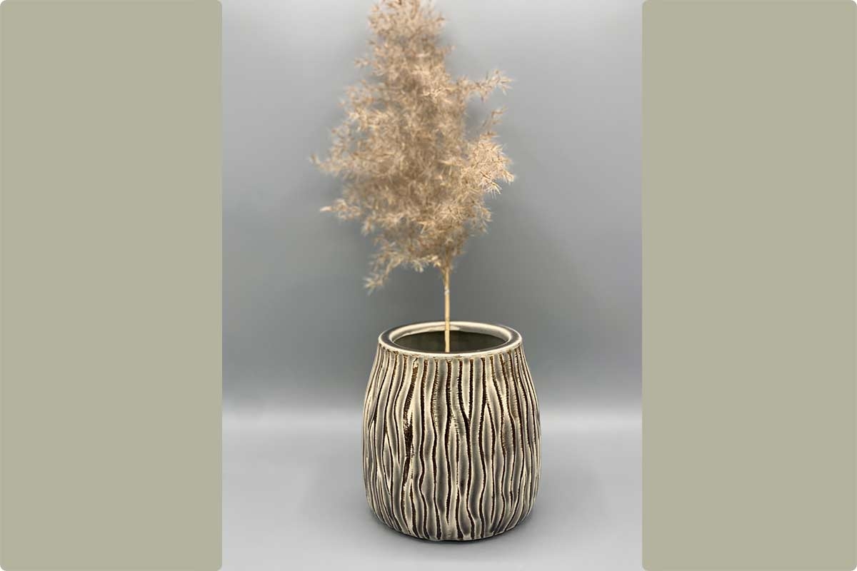 Vase Übertopf naturfarben Keramik Lene Bjerre 13,5 cm
