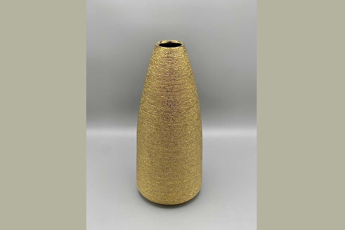 Vase gold glasiert konisch 30 cm