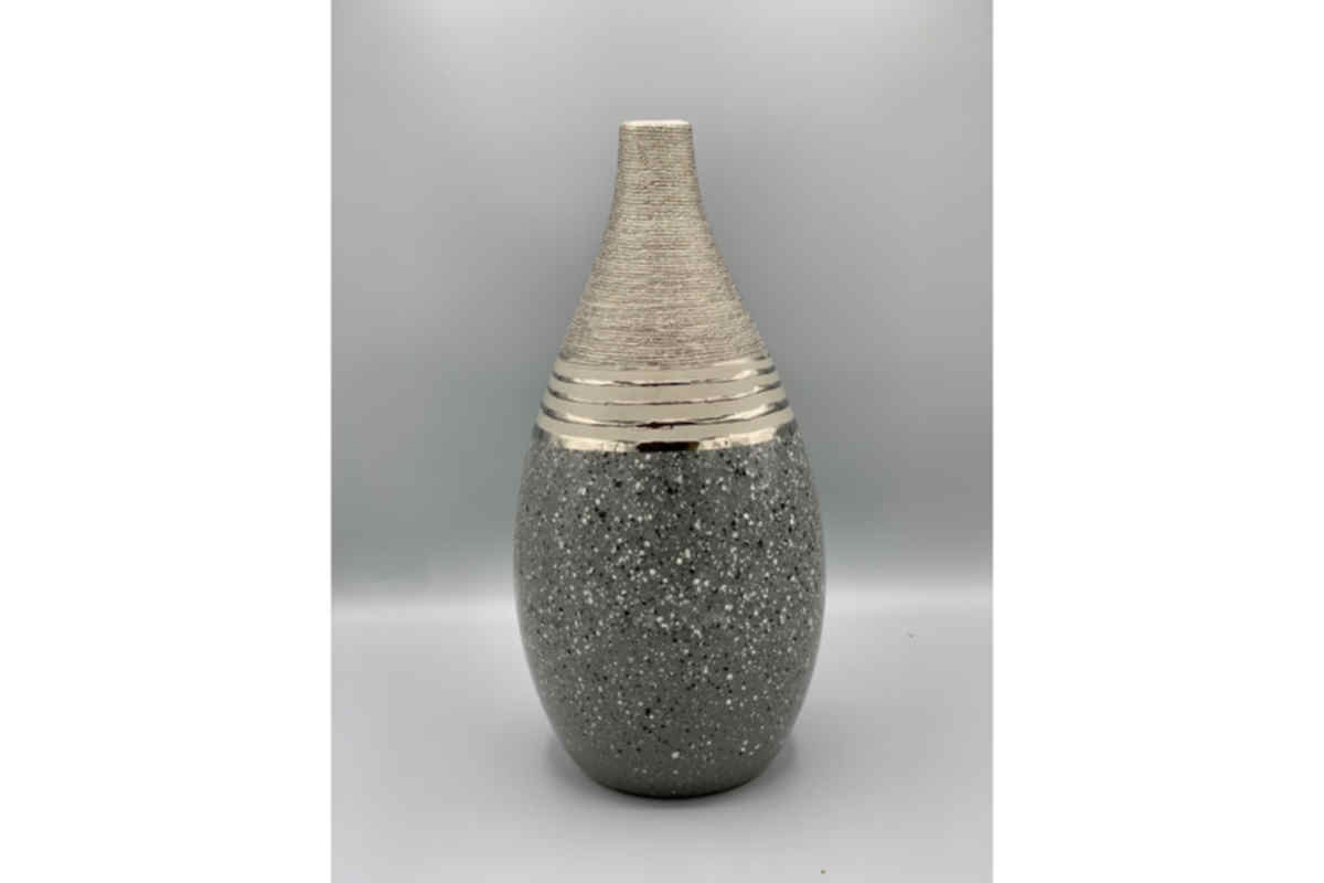Vase bauchig Keramik 36 cm grau silber gesprengelthttps://www.wuehlkiste.com/images/product_images/thumbnail_images/1187-Vase-1.jpg