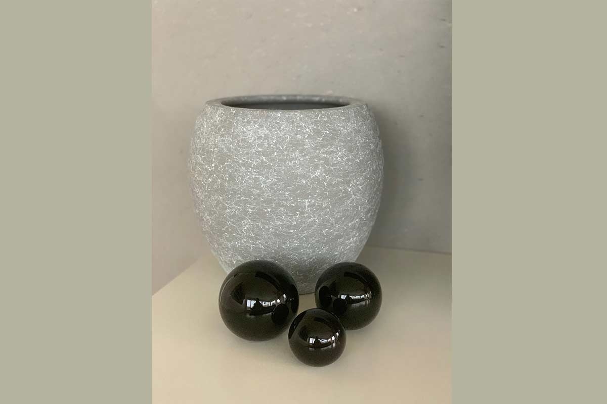 Dekokugeln 3-er Set Blackball schwarz Keramik 5/6/7 cm