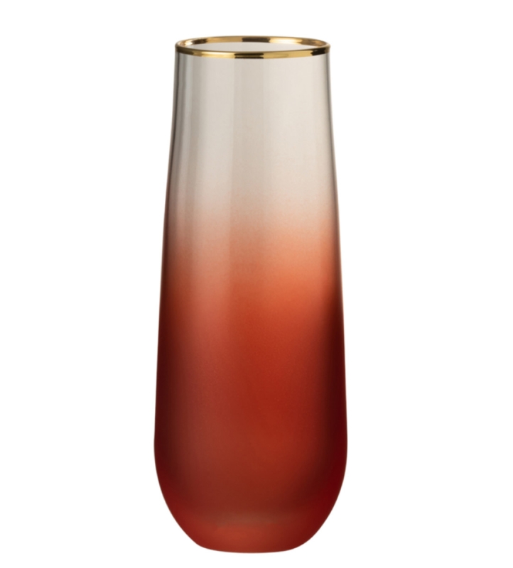 Glas Trinkglas rot gold matt 200 ml
