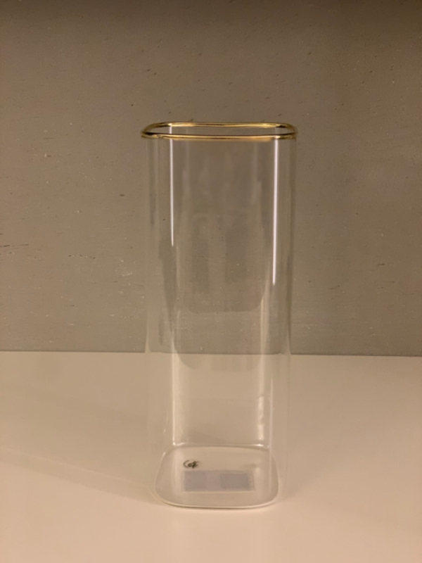 Vase Glas transparent gold 25 x 10 cm