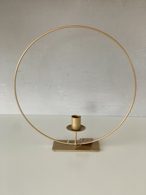 Kerzenhalter Ring aus Metall gold 30 x 30 x 6cm