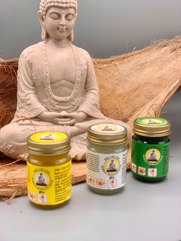Herbal Massage Balsam Thai gelb Phu Chi Vox Kongka Balm 50 g