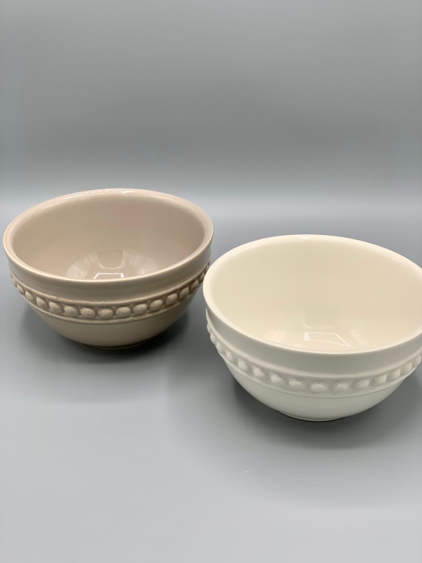 Bowl Schale taupe Keramik Vintage Schüssel 8,5 x 15 cm