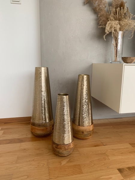 Vase Metall Deko champagner Galana 36,5 cm